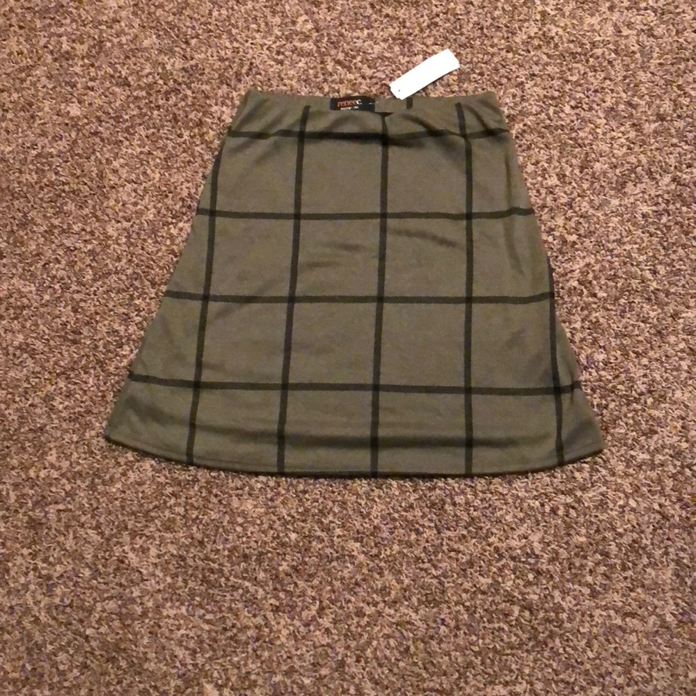 50s Inspired Olive & Black Striped Skirt